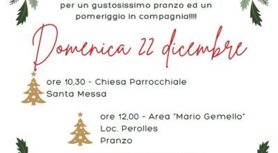 Pranzo di Natale per gli ultrasettantenni residenti – 22 dicembre 2024